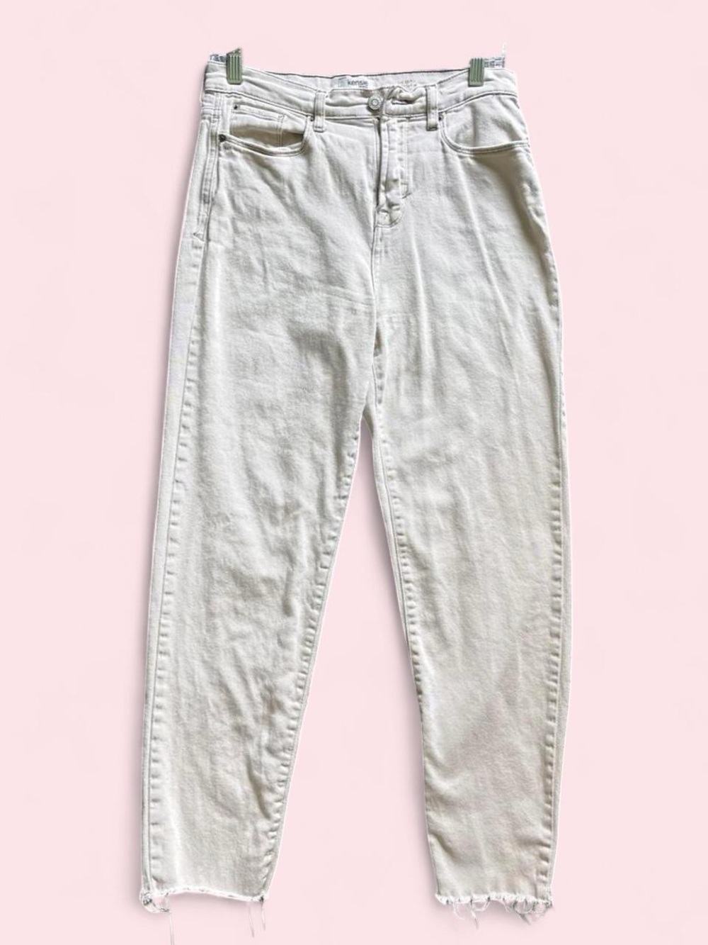 T.J.Maxx Cream High-Rise Tapered Jeans - Frayed Hem